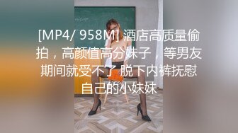 [MP4/ 958M] 酒店高质量偷拍，高颜值高分妹子，等男友期间就受不了 脱下内裤抚慰自己的小妹妹