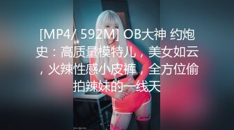 [MP4/ 592M] OB大神 约炮史：高质量模特儿，美女如云，火辣性感小皮裤，全方位偷拍辣妹的一线天